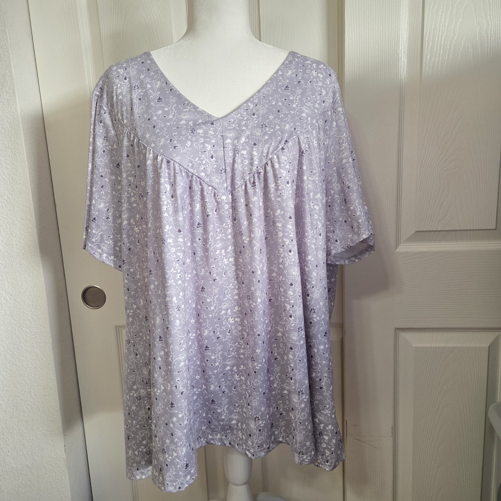 Elegant Lilac Floral Blouse